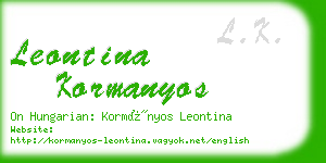 leontina kormanyos business card